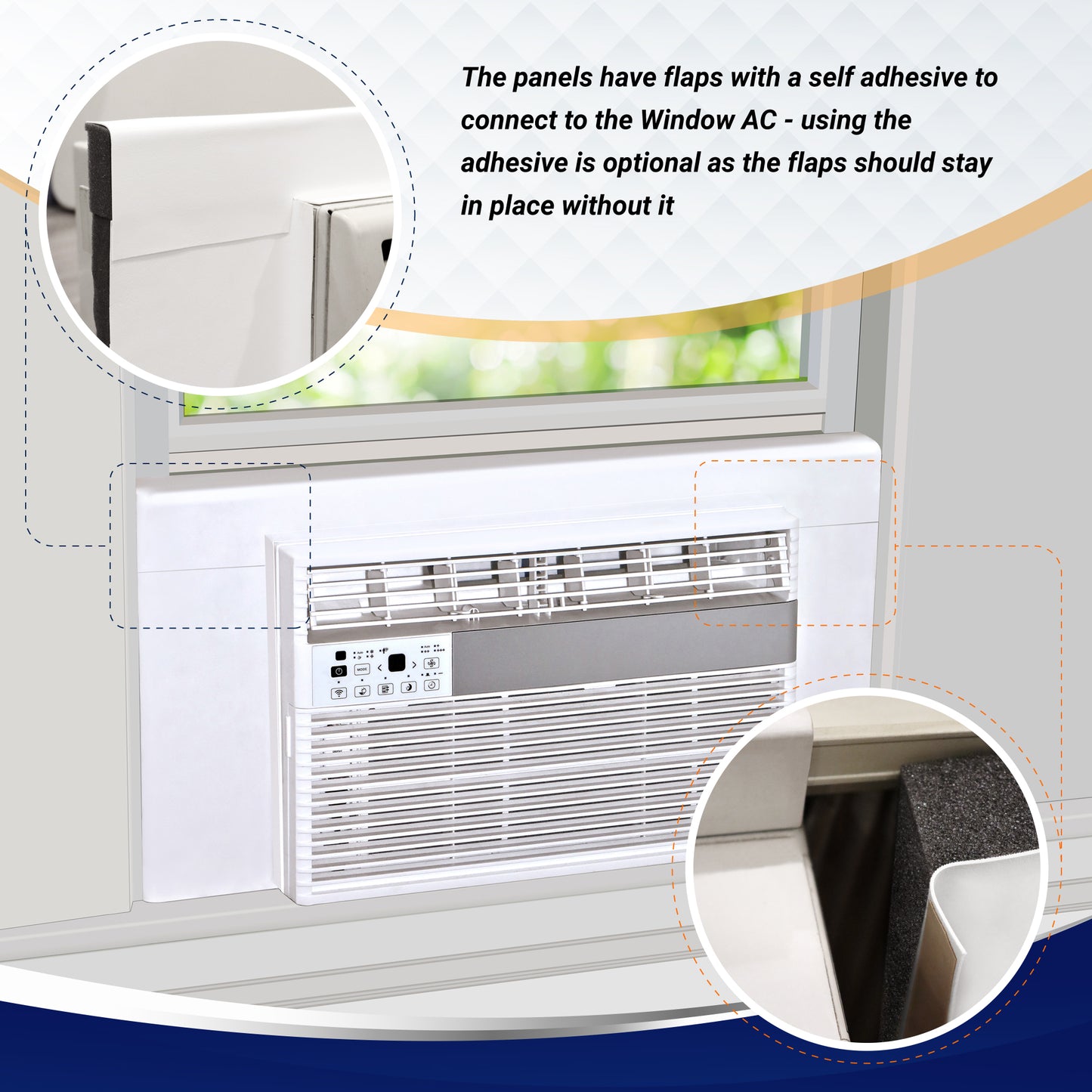 Breeze Stop Surround Insulation for Window AC Units (Fits up to 36" wide window)